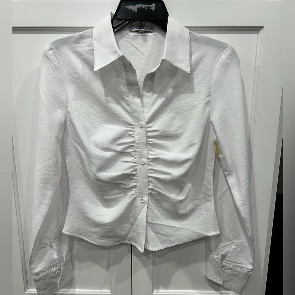 Patrizia Luca NWOT Rouched front button up - Picture 4 of 7